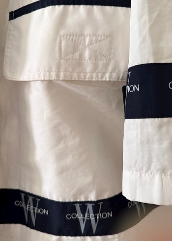 Düğmeli Midi Beyaz Ceket - Görsel 4