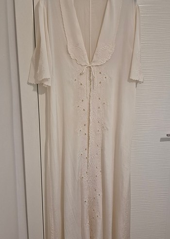 Diğer Vintage 80 Li Yillar İpek Uclu Gecelik Sabahlik Takimi