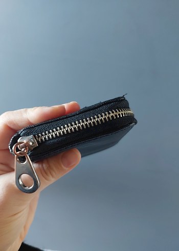 Kadın Siyah Deri Fermuarlı Cüzdan - Görsel 3