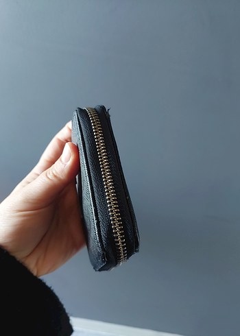 Kadın Siyah Deri Fermuarlı Cüzdan - Görsel 2