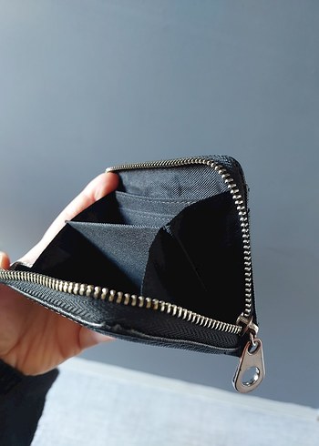 Kadın Siyah Deri Fermuarlı Cüzdan - Görsel 6