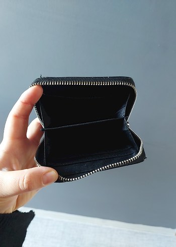 Kadın Siyah Deri Fermuarlı Cüzdan - Görsel 4