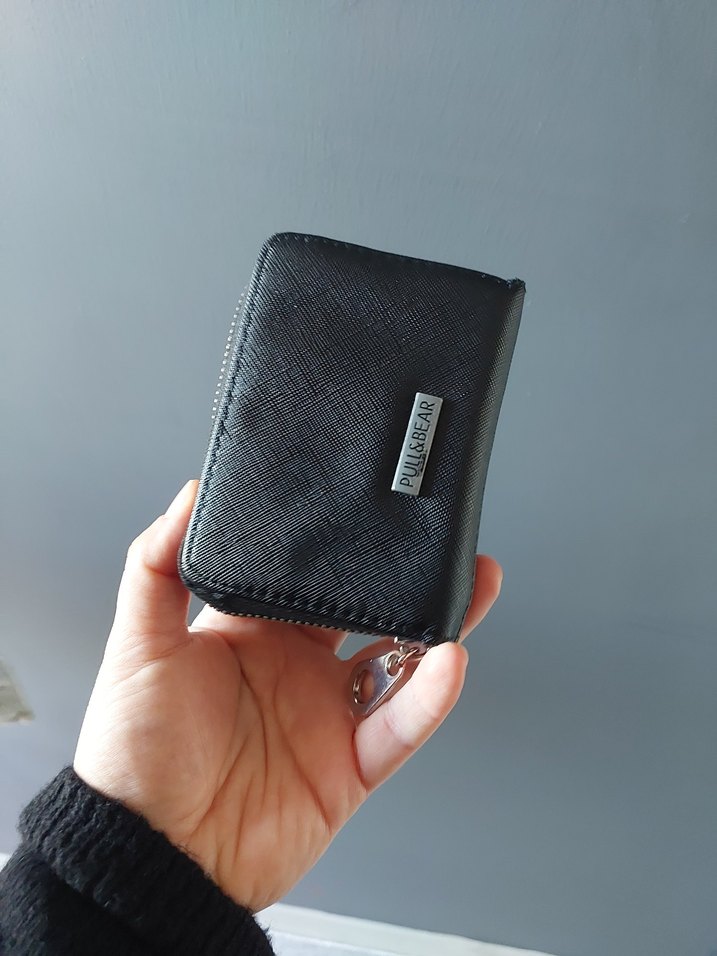 Kadın Siyah Deri Fermuarlı Cüzdan - Görsel 5