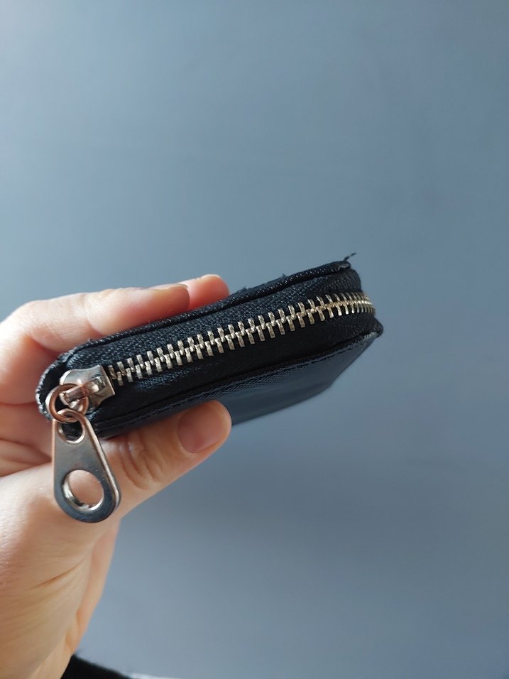 Kadın Siyah Deri Fermuarlı Cüzdan - Görsel 3