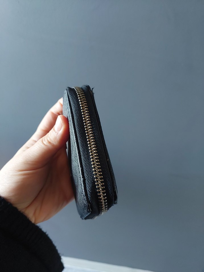 Kadın Siyah Deri Fermuarlı Cüzdan - Görsel 2