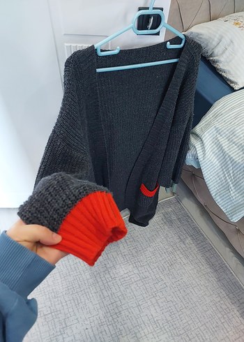 Siyah Triko Midi Kadın Hırka - Görsel 3