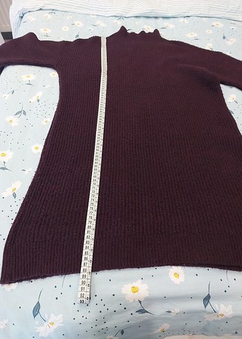 Bordo Kadın Boğazlı Örgü Triko - Görsel 8