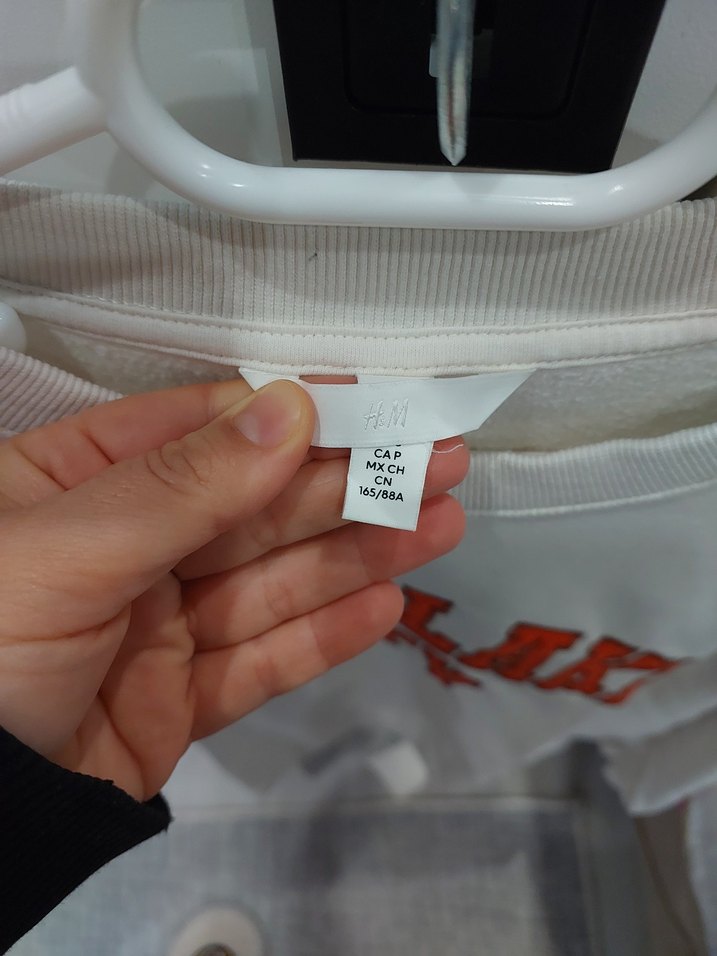 Beyaz Pamuklu Kısa Sweatshirt - Görsel 4