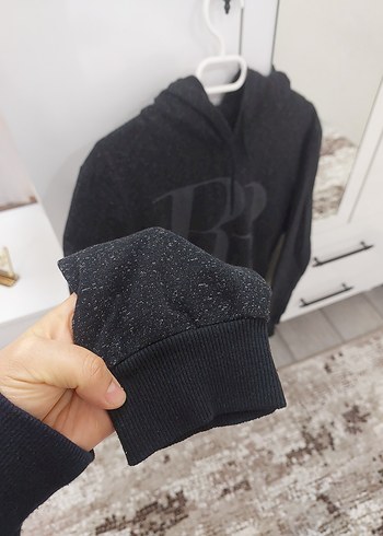 Siyah Kadın Kapüşonlu Oversize Sweatshirt - Görsel 2