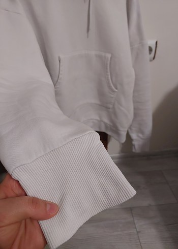 Kadın Gri Oversize Sweatshirt Kapüşonlu - Görsel 2