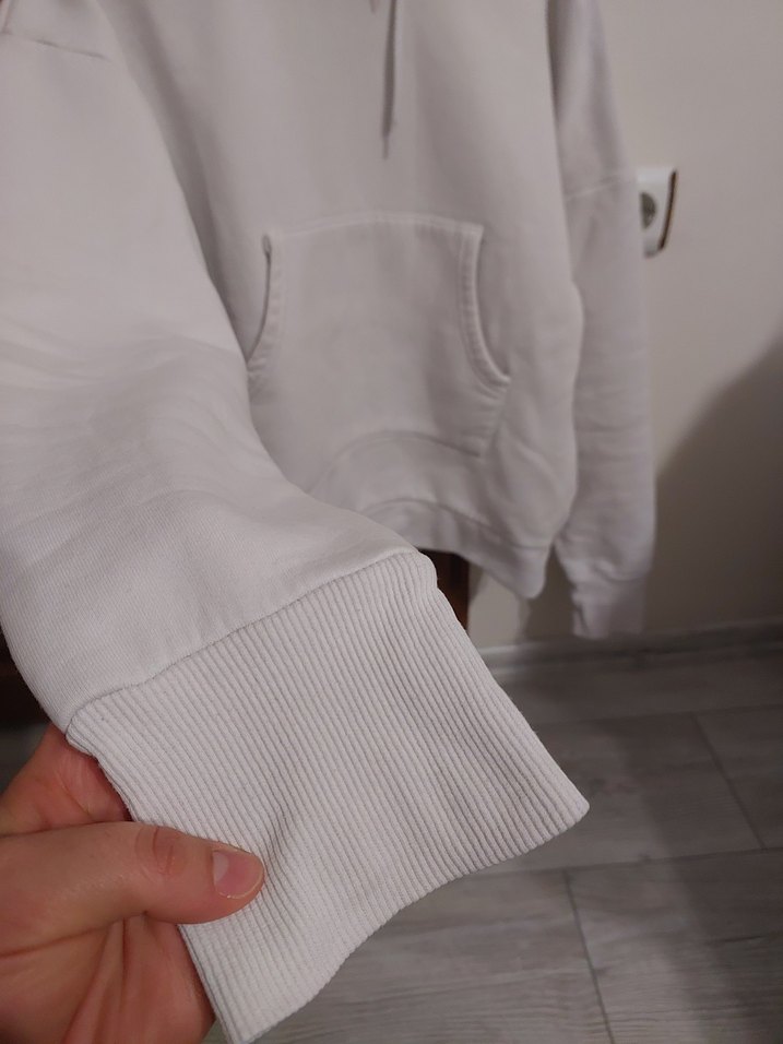 Kadın Gri Oversize Sweatshirt Kapüşonlu - Görsel 2