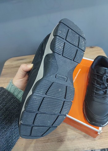 Siyah Gri Sneaker Velcro Bağcıklı - Görsel 4