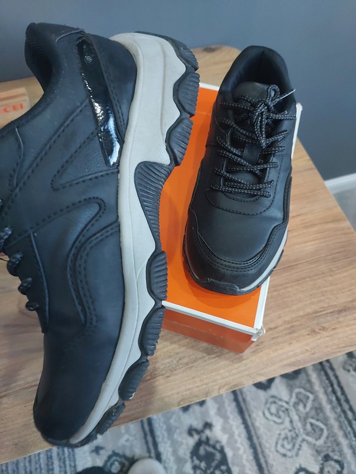 Siyah Gri Sneaker Velcro Bağcıklı - Görsel 3