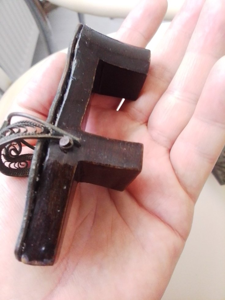 antika telkari gümüş kaplama ahsap terlik - Görsel 2