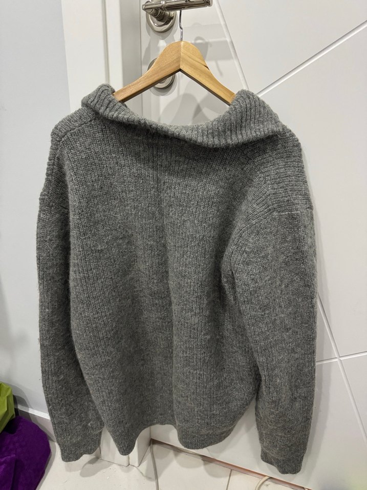 Gri Örgü Yüksek Yaka kazak - Görsel 2
