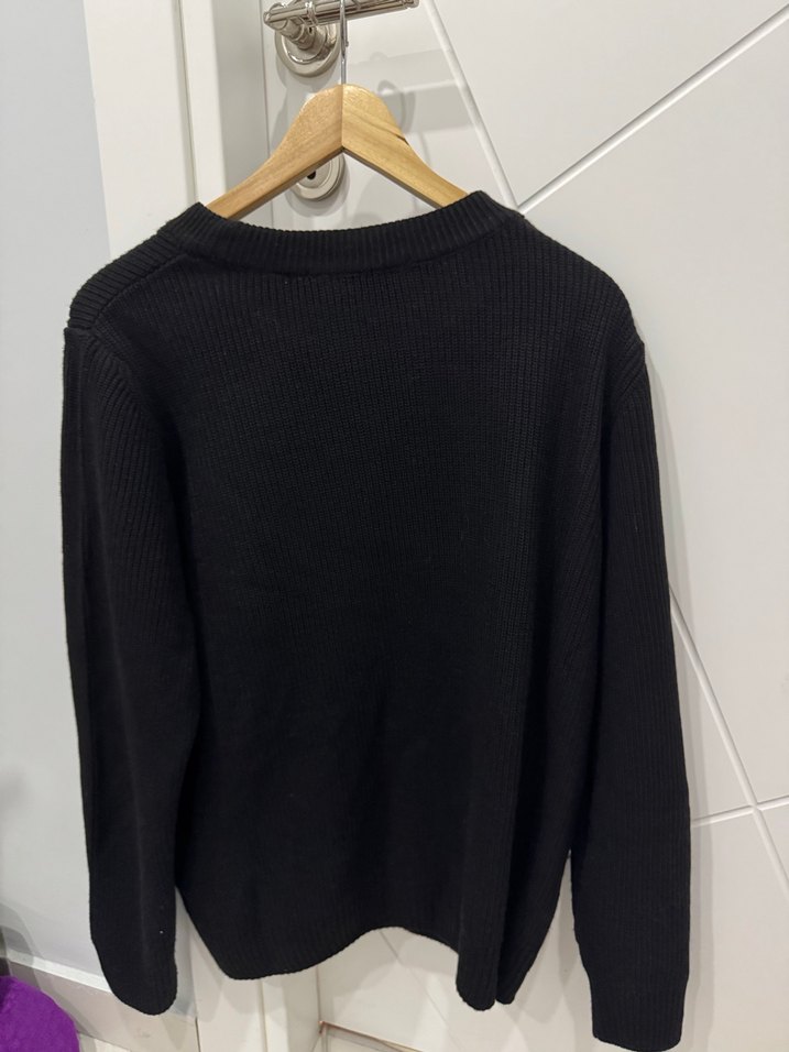 Siyah Baskılı Örgü Kazak - Görsel 2