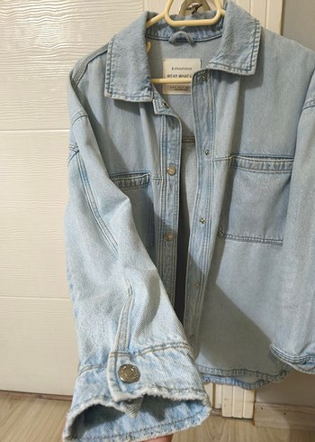 38 Beden Stradivarius S BEDEN Mavi Kadın Denim Gömlek Ceket