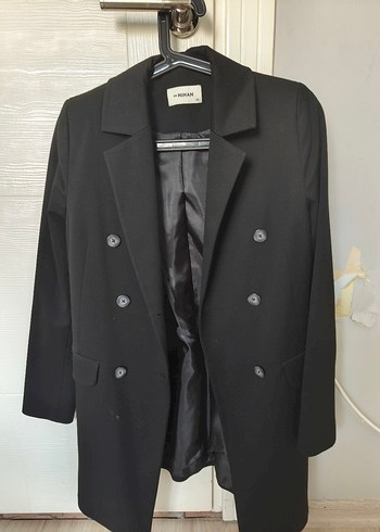 Düğmeli Siyah Kadın Blazer Ceket