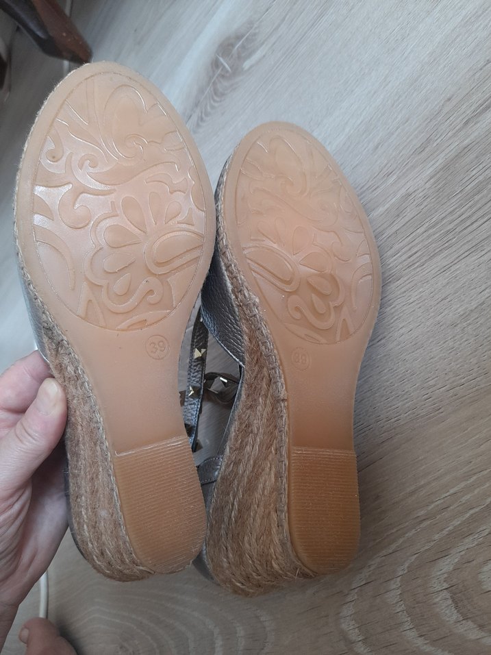 Valentino Gri Deri Yılan Desenli Kadın Dolgu Topuklu Espadril - Görsel 4