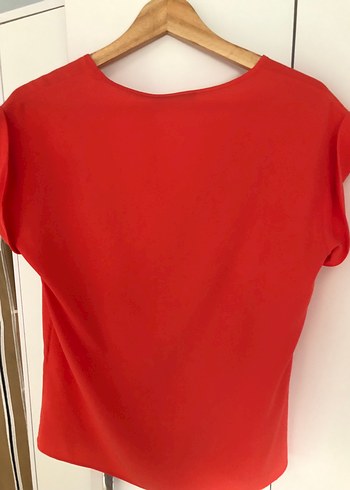 Turuncu  Düğmeli V Yakalı Blu - Görsel 3