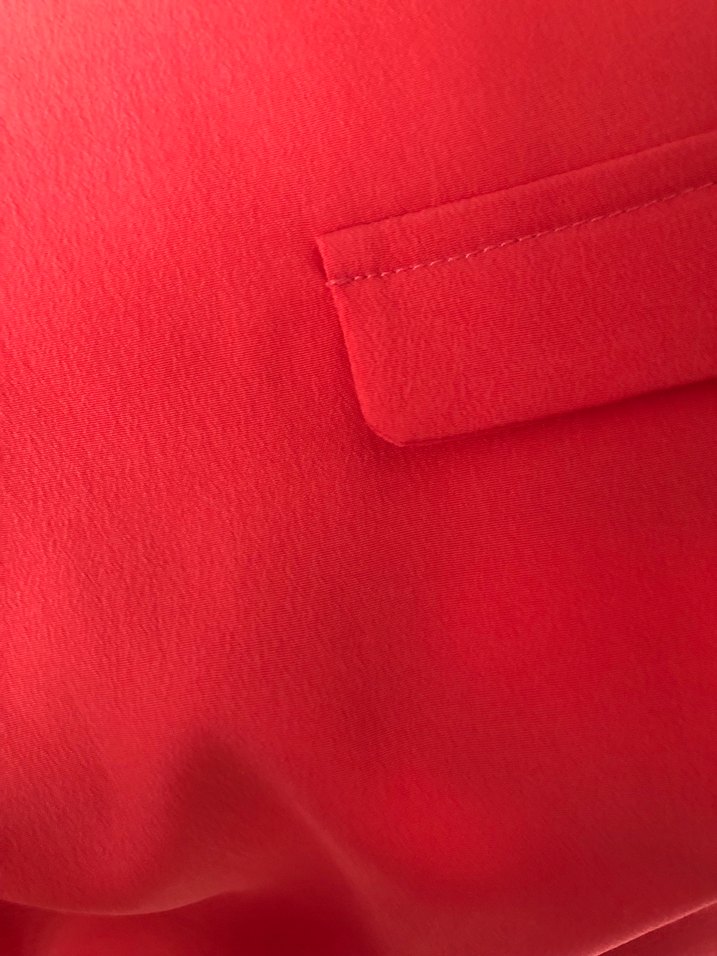 Turuncu  Düğmeli V Yakalı Blu - Görsel 4