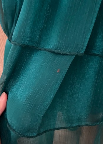 Parlak Yeşil Pilili Midi Abiye Elbise - Görsel 4