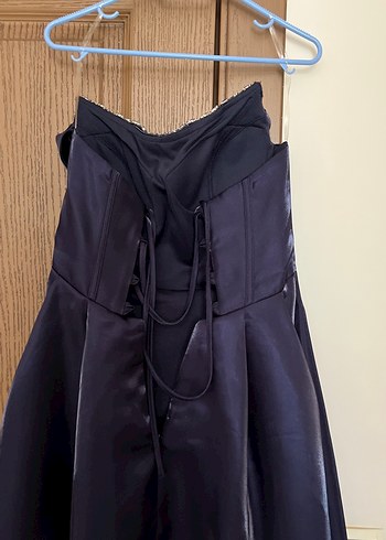 Parlak Lacivert Uzun Abiye Elbise - Görsel 4