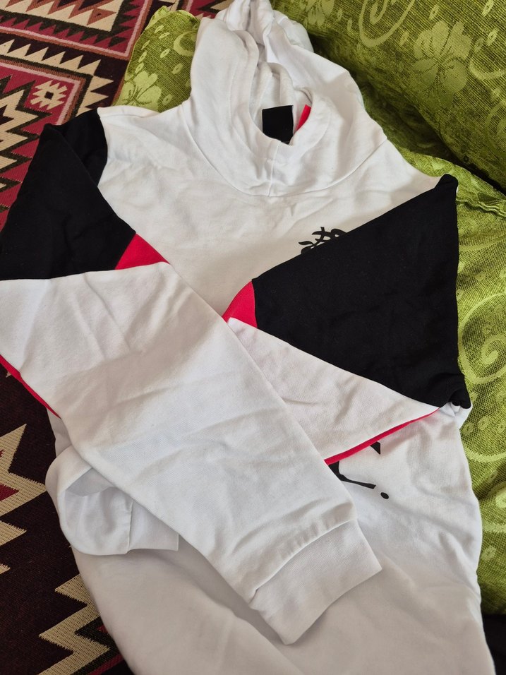 Beyaz L.EC Baskılı Fermuarlı Sweatshirt - Görsel 4