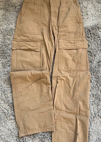 kahve Loose Fit Keten Pantolon