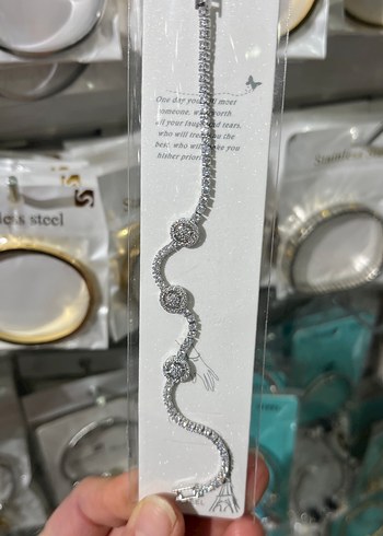 Çelik Zincir Detaylı Yılan Desenli Gri Bileklik - Görsel 2