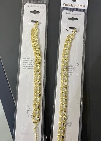 Çelik Samanyolu Zincir Detaylı Parlak Altın Kadın Kolye - Görsel 3