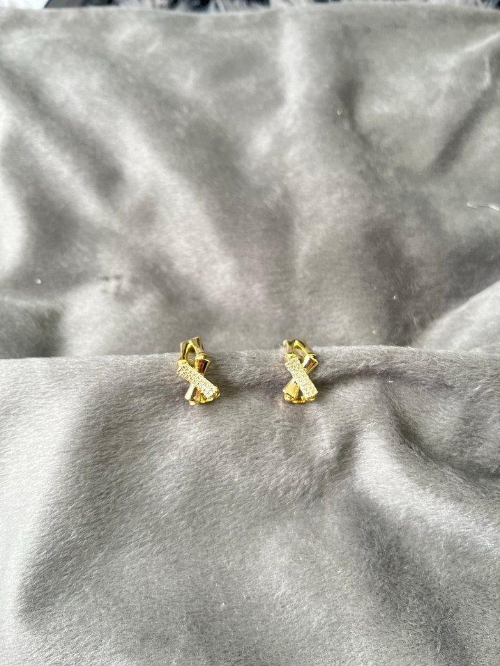 Altın Renkli Mini Payetli Kadın Küpeleri - Görsel 4