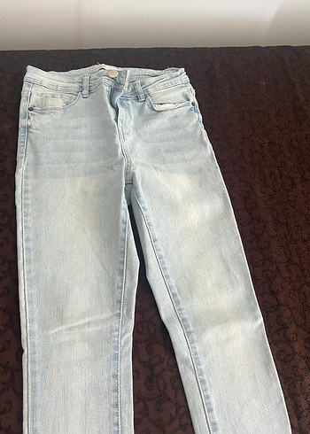 Gri Dar Kesim Midi Kadın Kot Pantolon - Görsel 4