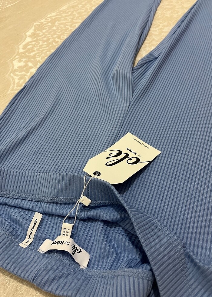 Yeni ? Rahat Kalıp Fitilli Pantolon (Mavi) - Görsel 5