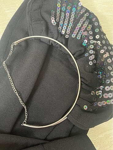 ?Şık Siyah Halter Yaka Mini Elbise (Pul İşlemeli)? - Görsel 7