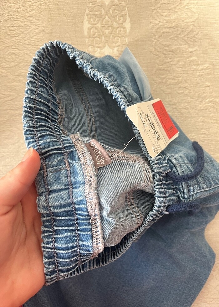 Etiketli Mavi LC Waikiki Kot Şort (Beli Ayarlanabilir) - Görsel 4