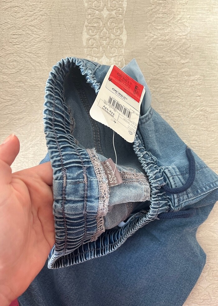 Etiketli Mavi LC Waikiki Kot Şort (Beli Ayarlanabilir) - Görsel 5