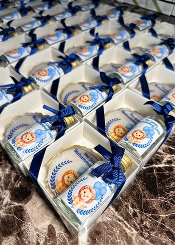 Mavi Kurdeleli Bebek Hediyesi Seti