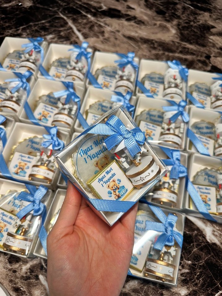 Mavi Kurdeleli Hediyelik Set - Görsel 4