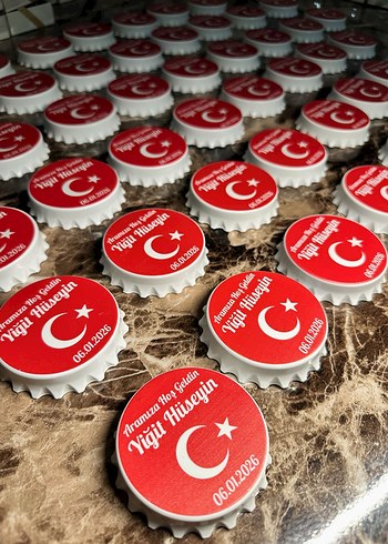 Kırmızı Vintage Erkek Rozet - Görsel 2