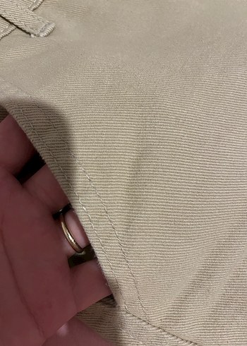 Diğer Bej Loose Fit Street Wear Kot Pantolon