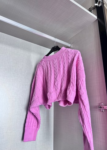 Defacto Pembe Örgü Kısa Kadın Kazak
