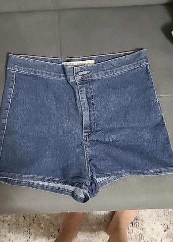Kadın Mavi Mini Denim Şort