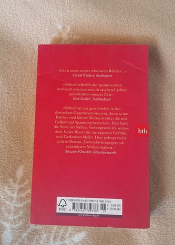 Liebesnähe - Hanns-Josef Ortheil Roman - Görsel 2