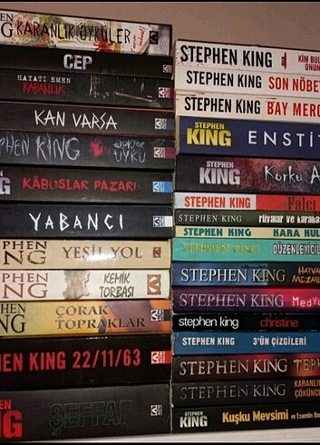  STEPHEN KİNG 30 ADET KİTAP LOTU