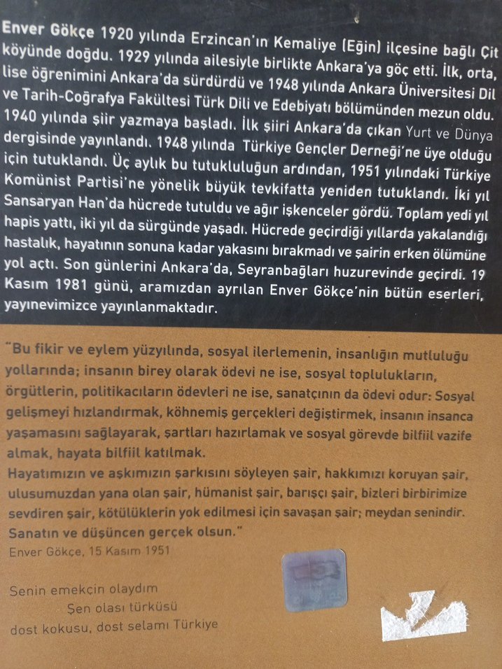 Enver Gökçe Bütün Şiirleri Kitabı - Görsel 2