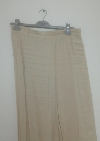 Bej  Keten Kadın Pantolon - Görsel 3