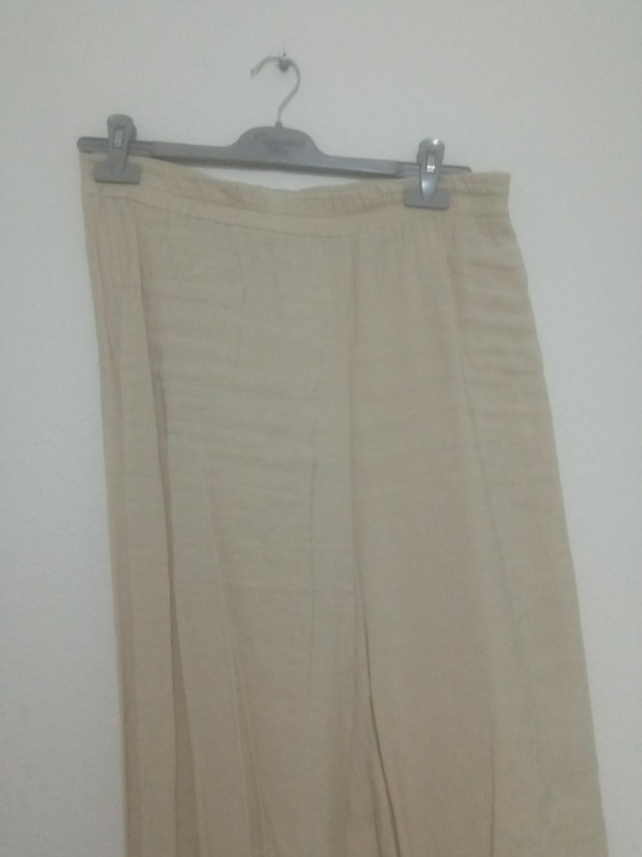 Bej  Keten Kadın Pantolon - Görsel 3