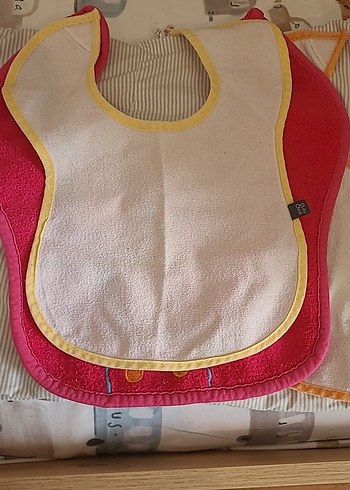 Nakışlı Renkli Pembe Bebek Önlüğü 3 tane - Görsel 2