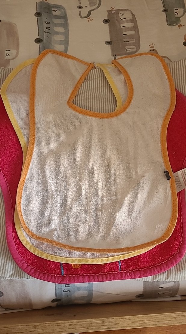 Nakışlı Renkli Pembe Bebek Önlüğü 3 tane - Görsel 3